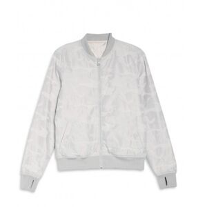 Blanc Noir Reversible Bomber Jacket, Grey/Light Pink